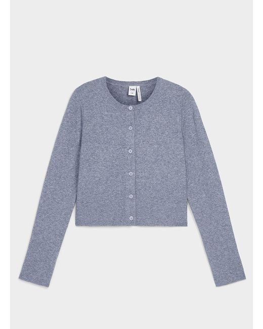 Twik Blue Boxy Rounded Neck Cardigan