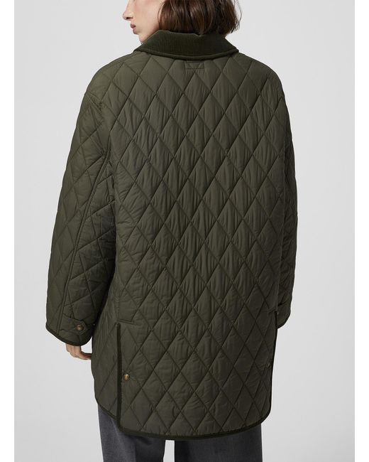 Polo Ralph Lauren Black Pointed Collar Quilted Parka