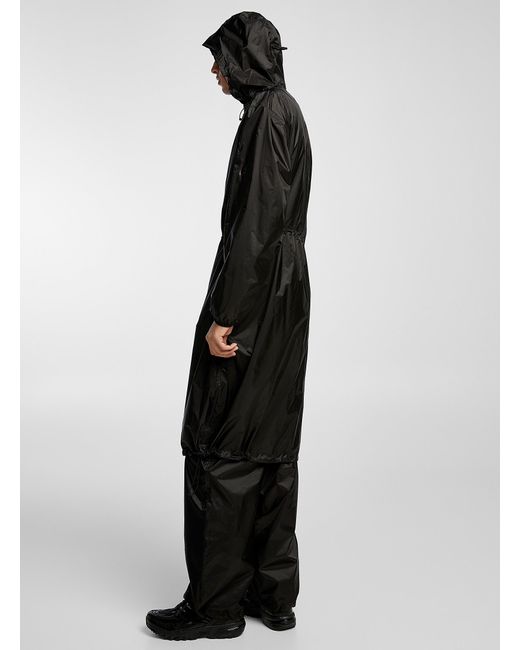 Rains Black Norton Long Raincoat for men