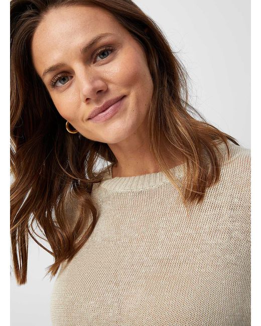 Contemporaine Gray Flowy Organic Linen Sweater
