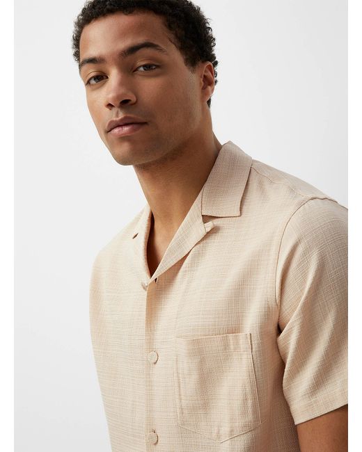 Portuguese Flannel Natural Dallas Camp Shirt for men