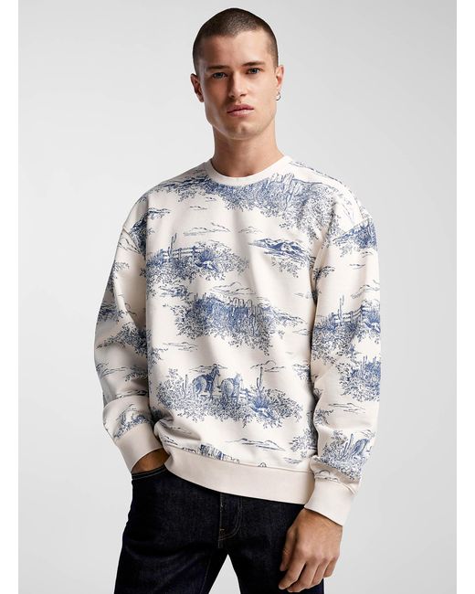 Levi's White Western Landscape Sweatshirt for men