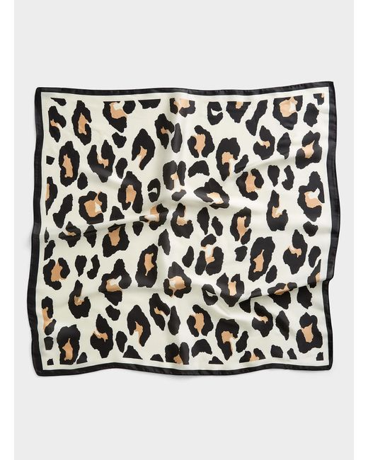 Le 31 Black Leopard Pattern Tie Scarf for men