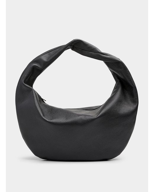 Flattered Black Alva Leather Xl Hobo Bag