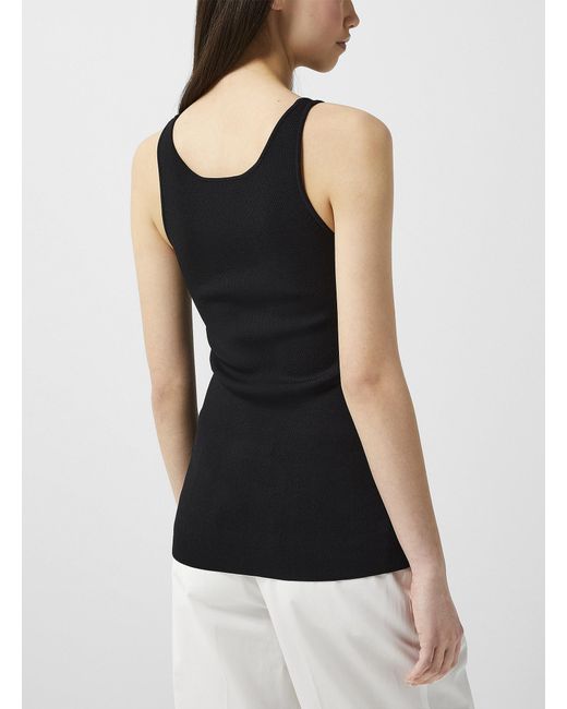 Totême  Black Sleek Compact Knit Cami