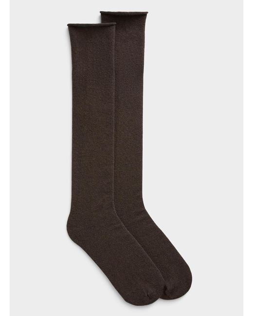 Simon's Black Solid Merino Wool Blend Knee