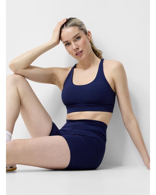 I.FIV5 Blue Mesh Racerback Sports Bra Medium To High Support