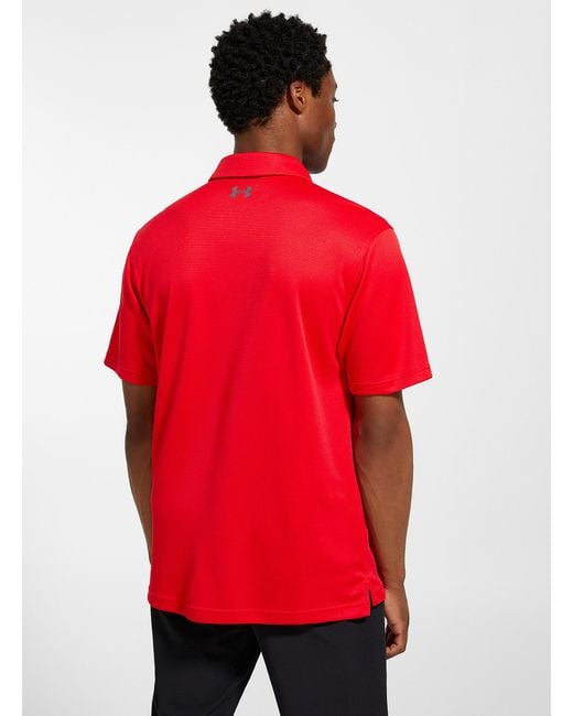 Under Armour Red Tech Solid Golf Polo for men