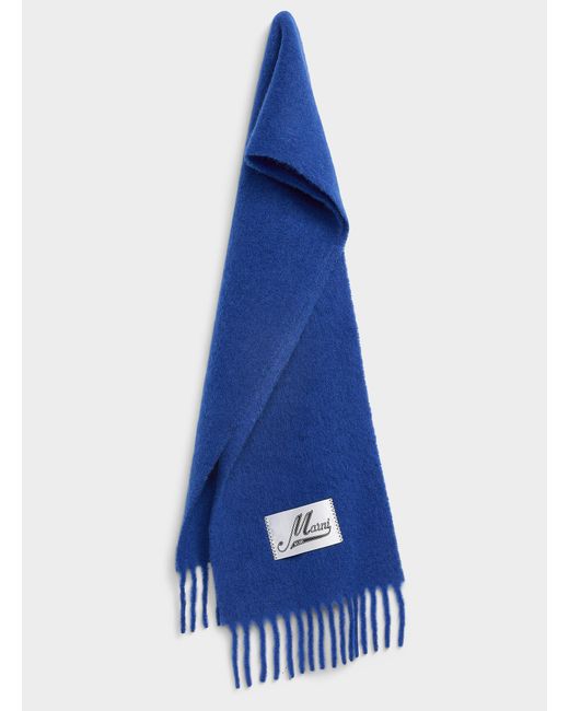 Marni Blue Signature Label Alpaca Scarf