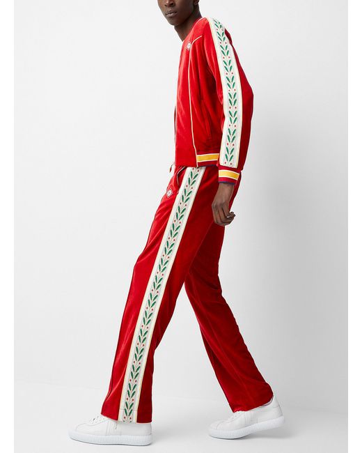 CASABLANCA Red Laurel Velvet Pant for men