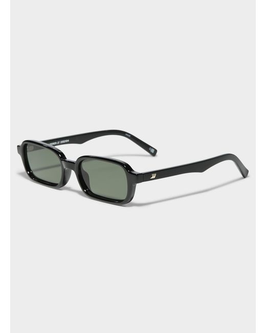 Le Specs Green Pilferer Narrow Rectangular Sunglasses