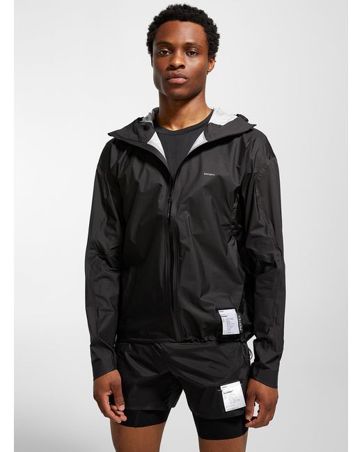 Satisfy Black Pertex Fly Raincoat for men