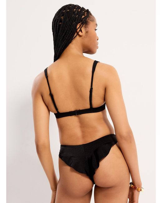Simon's Black Ruffled Slim Bikini Bottom