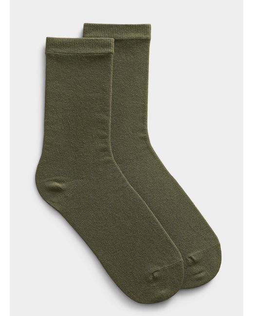Simon's Green Solid Comfortable Socks Made In Portugal