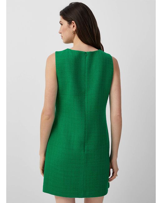 Contemporaine Vibrant Green Tweed Dress