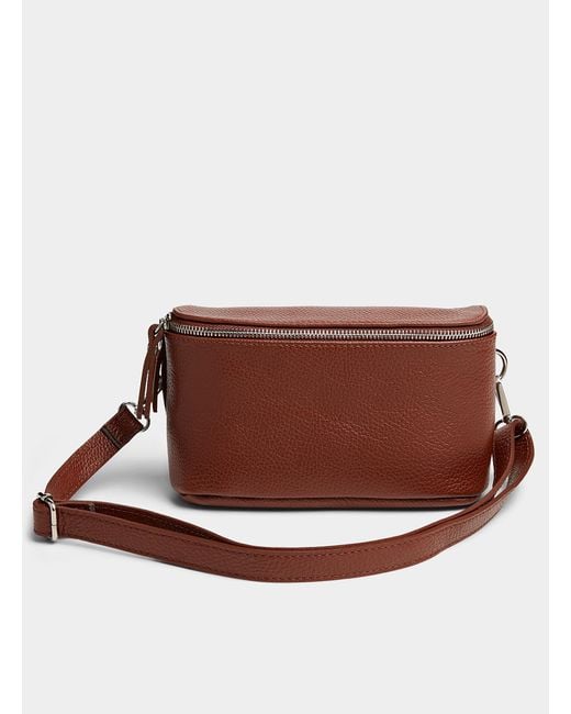 Le 31 Brown Grained Leather Shoulder Bag for men