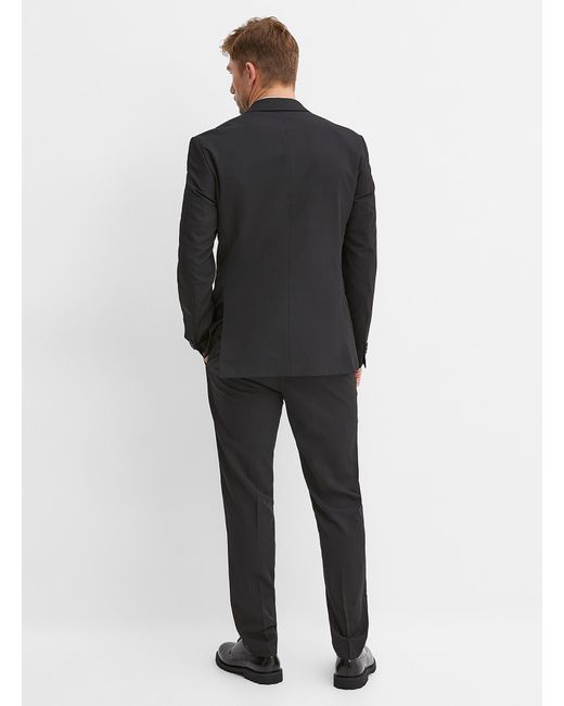 Jack & Jones Black Solid Structured Twill Suit Slim Fit for men