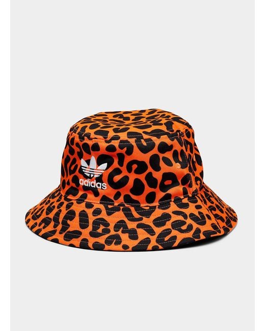 Adidas Originals Orange Leopard Reversible Bucket Hat