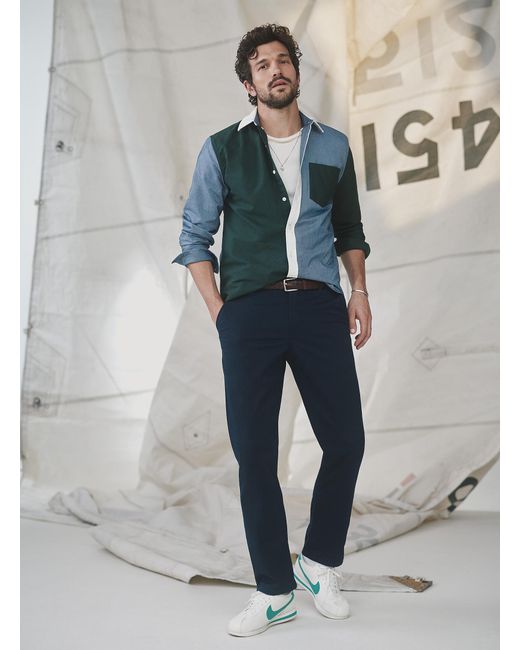 Le 31 Blue Stretch Chinos London Fit for men