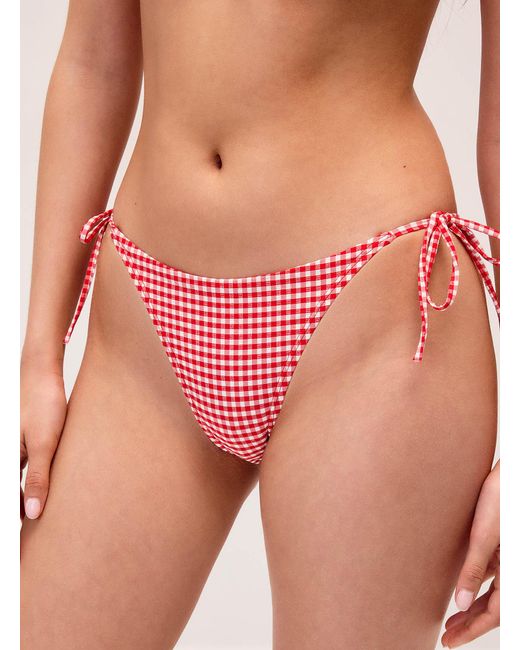 Simon's Pink Gingham String Cheeky Bottom