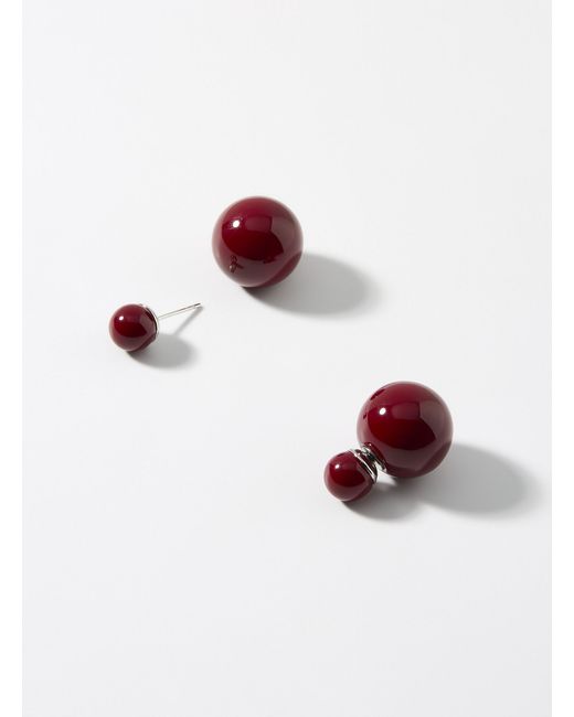 Simon's White Solid Bead Earrings