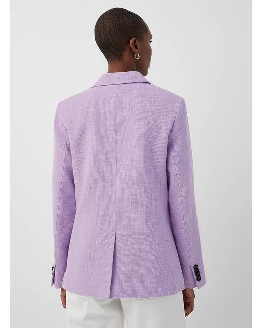 Contemporaine Purple Colourful Tweed Cinched Blazer
