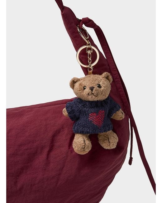 Le 31 Red Cute Teddy Bear Charm Key Ring for men