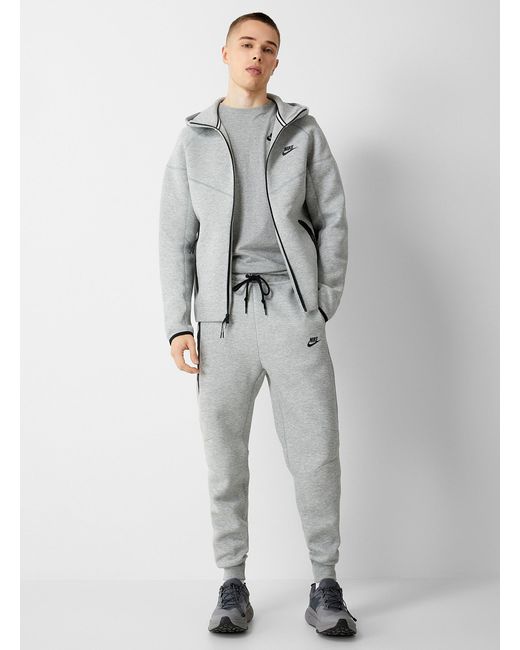 Nike Gray Tech Fleece Zipped Hoodie for men