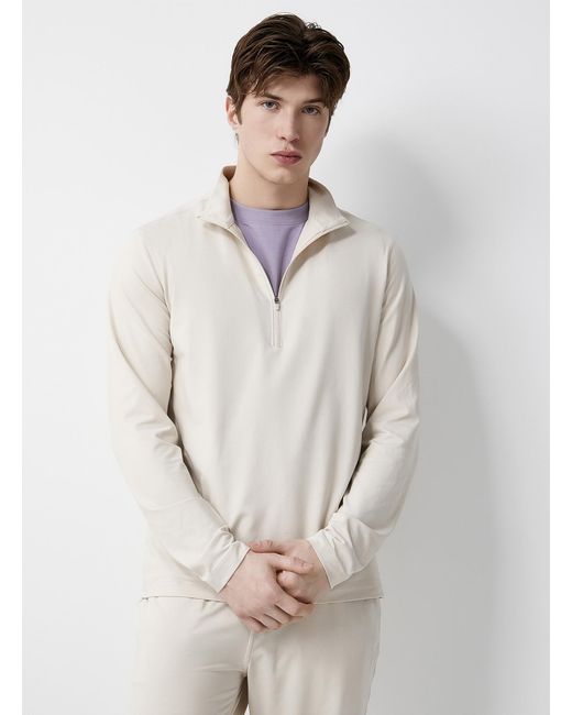 I.FIV5 Gray Zipped Mock for men