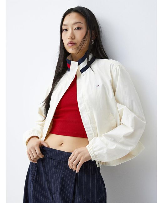 Tommy Hilfiger Red Tricolour Stand Collar Jacket