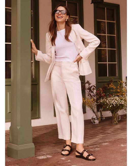 Contemporaine Brown Universal Pure Linen Pant Fit: Semi