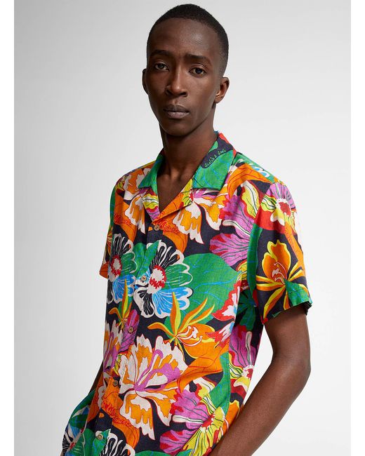 Scotch & Soda Red Lush Floral Camp Shirt for men