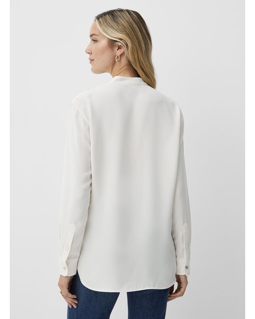 Ralph Lauren White Ruffled Flowy Chiffon Blouse