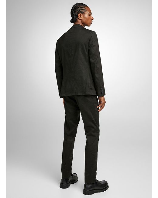 Calvin Klein Black Stretch Linen Suit Semi for men