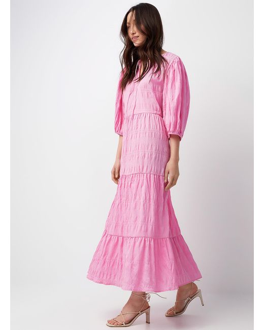 Saint Tropez Pink Damaris Tiered Maxi Dress