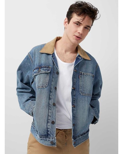 Levi's Corduroy Collar Trucker Jacket in Blue for Men | Lyst