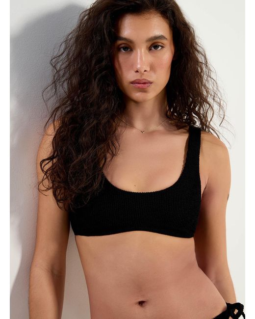 Simon's Black Solid Ruffle