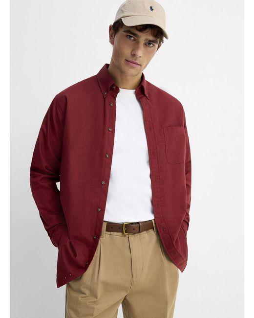 Le 31 Red Touch Of Wool Shirt Regular Fit for men