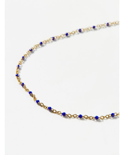 Simon's White Coloured Beaded Chain