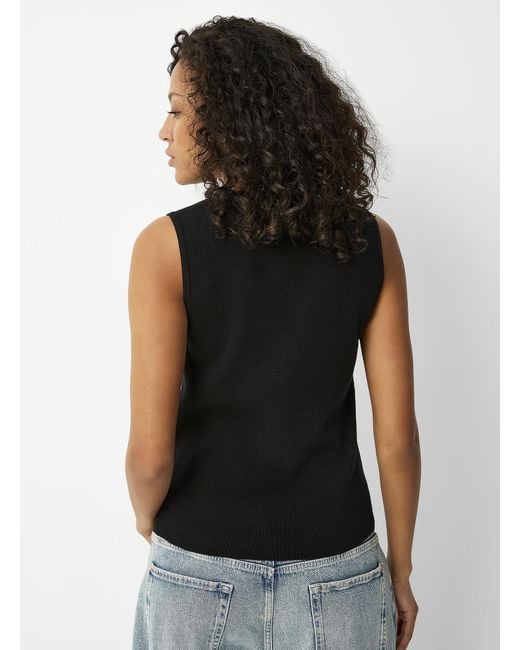 Contemporaine Black Touch Of Cashmere Sweater Vest