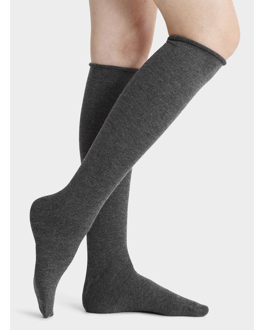 Simon's Gray Solid Merino Wool Blend Knee
