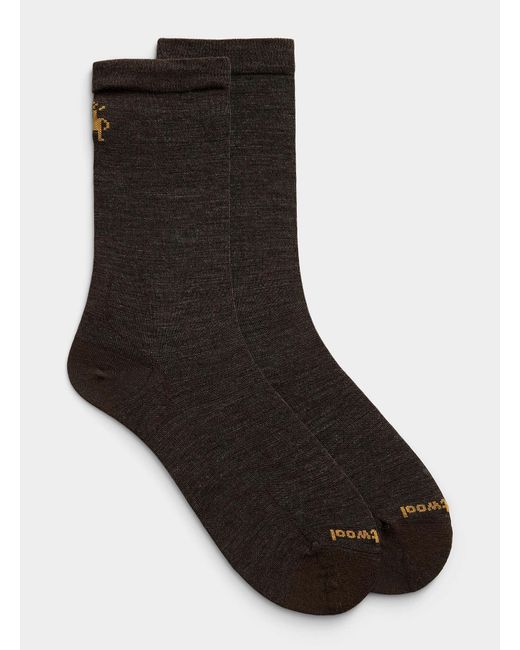 Smartwool Black Solid Merino Wool Socks for men