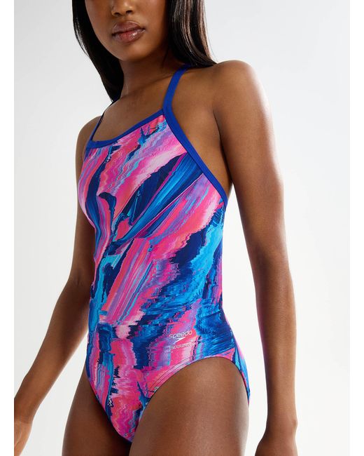 Speedo Red Turnback Endurance Patterned High