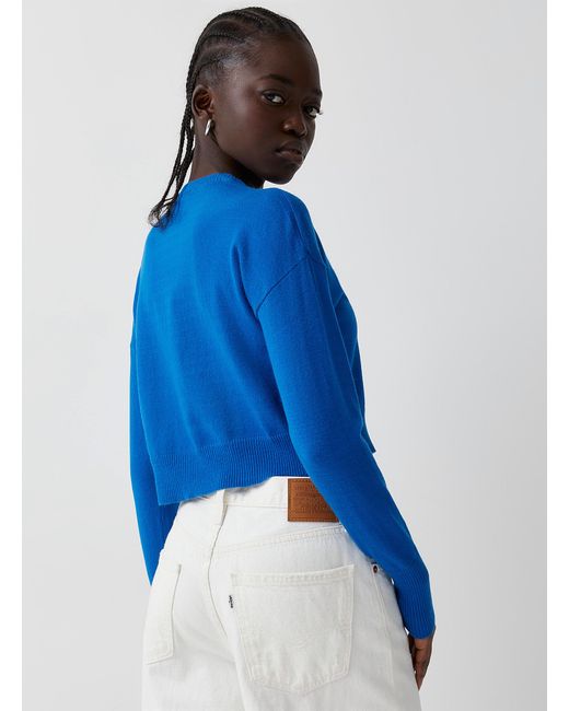 royal blue cropped sweater