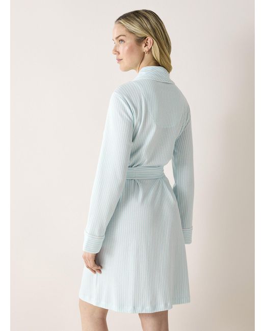 Ralph Lauren Sky Blue Striped Piped Robe