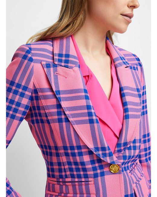 Smythe Purple Checkered Pink Blazer