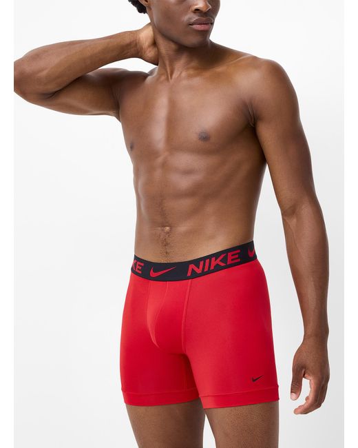 Nike 6" Grey/red/print Essential Micro Boxer Briefs 3 for men