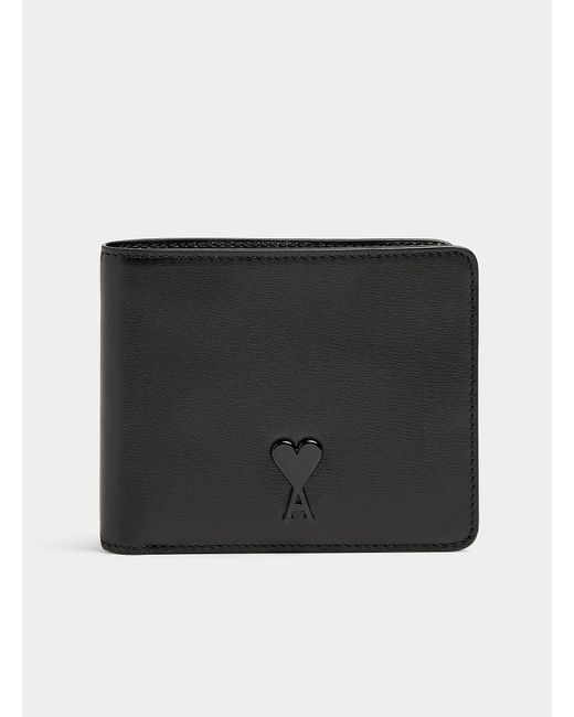 AMI Black Smooth Leather Wallet for men