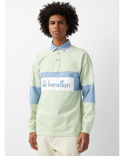 Benetton Pastel Rugby Polo in Green for Men | Lyst Canada