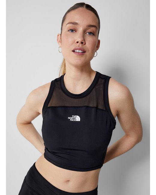 The North Face Black Mesh Strap Logo Cropped Tank
